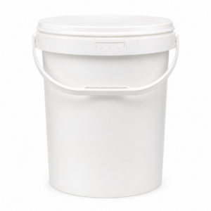 25lt  Durable White Bucket with Single Lock Lid