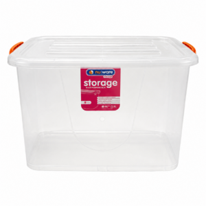 150lt Clear Storage Box with Wheels