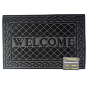 Non-Slip Embossed Rubber Backed Door Mat 60x40cm